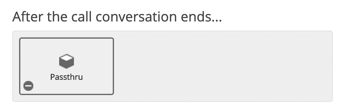 Dopo la fine della conversazione, sezione
