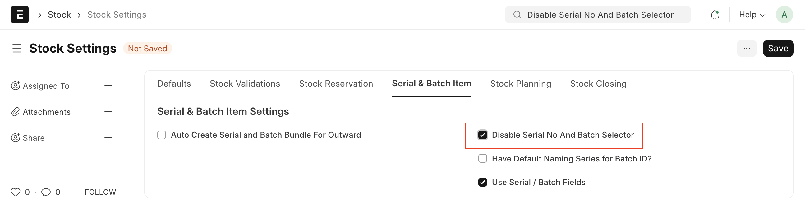 disabilita-serial-batch-selector