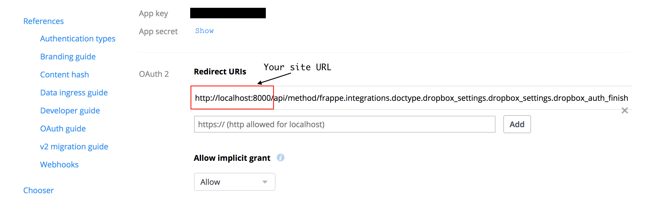 URL di reindirizzamento