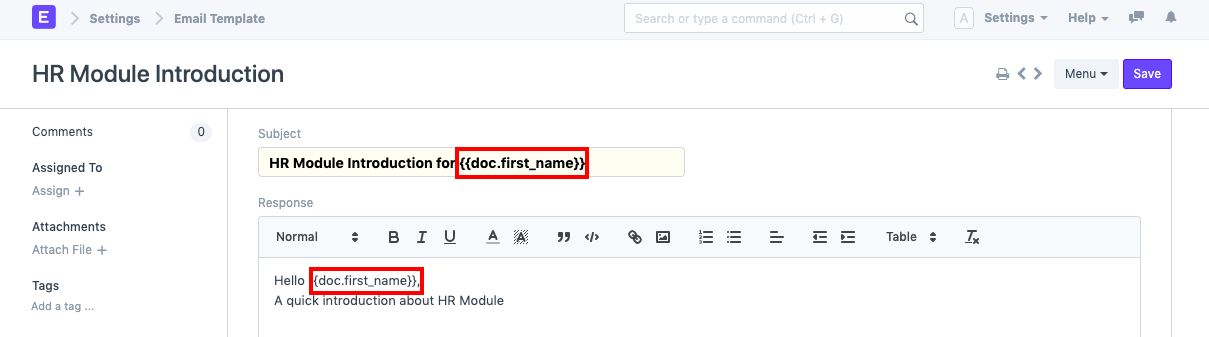MODELLO DI EMAIL