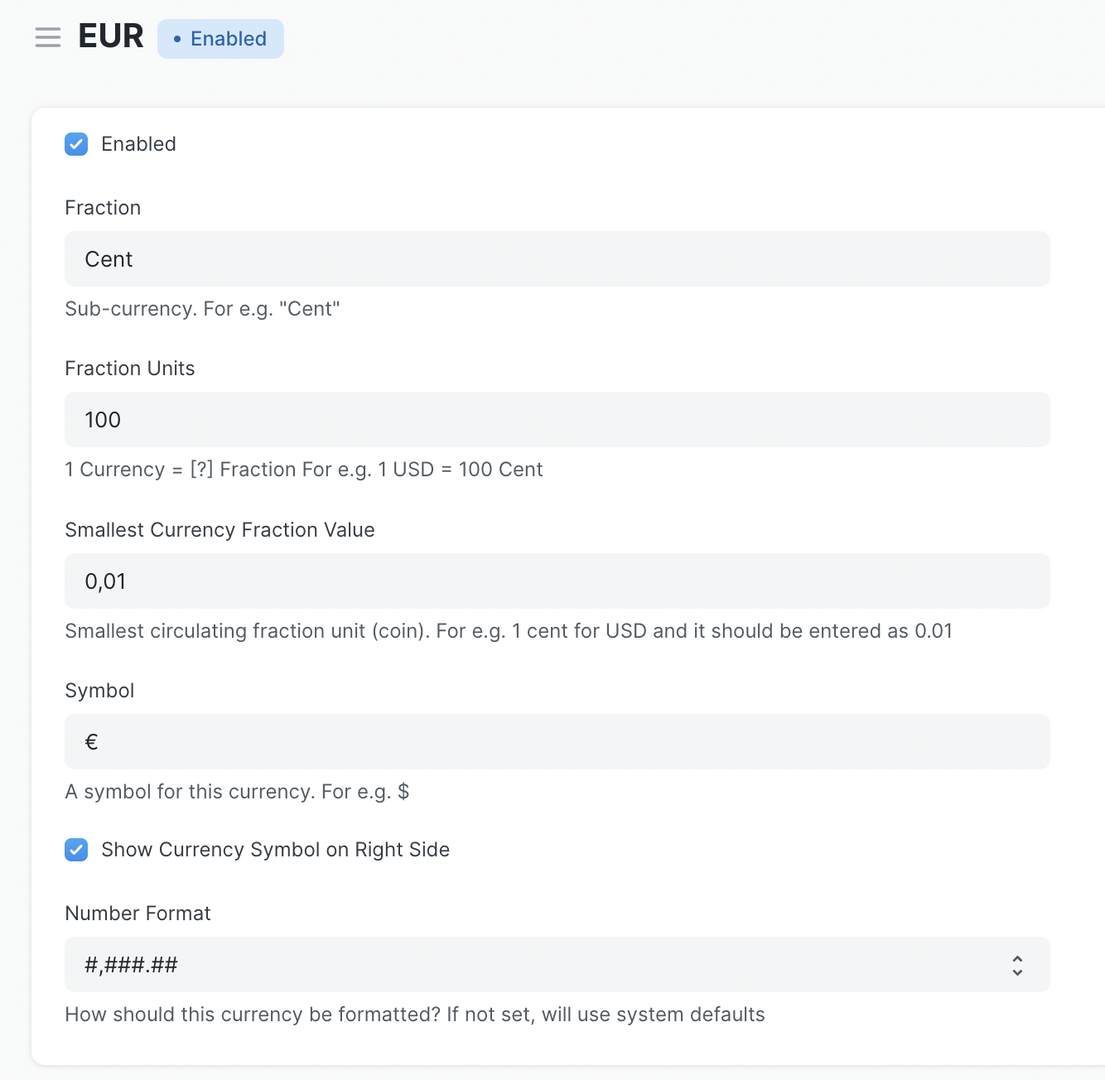 Valuta EUR