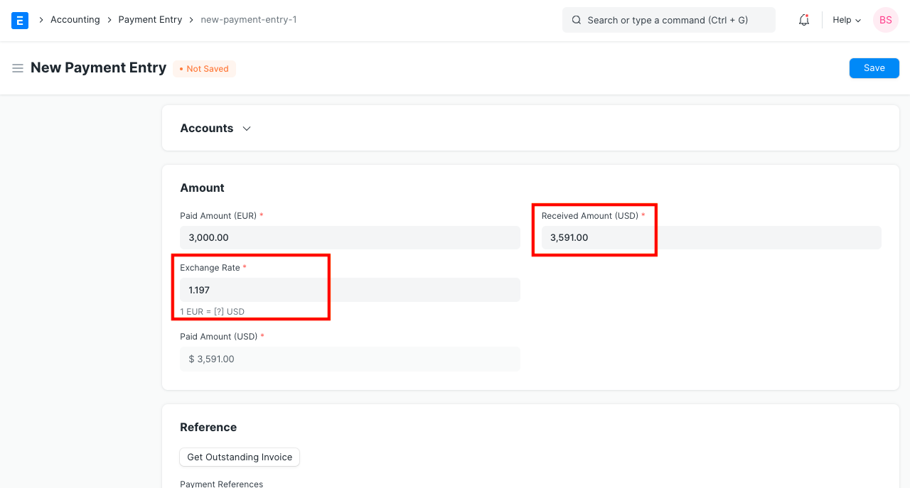 Tasso di cambio nella voce di pagamento