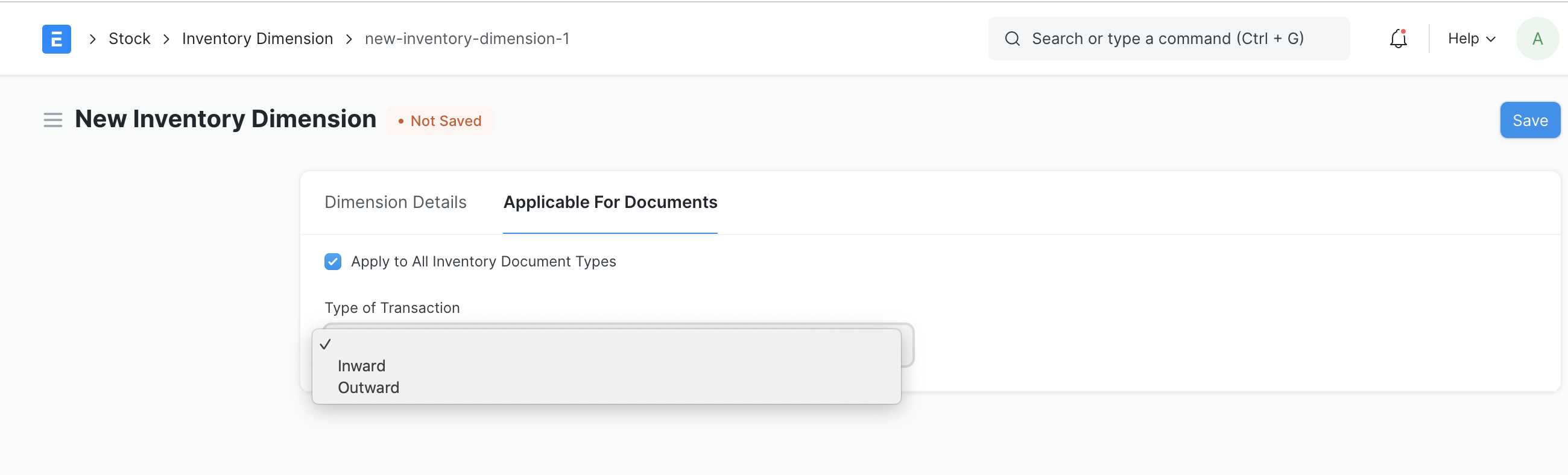 dimensione inventariale applicabile a tutti i documenti di inventario