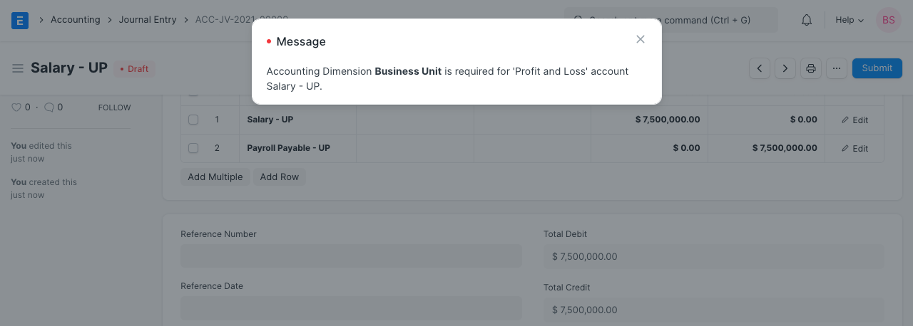 Dimensione Obbligatoria