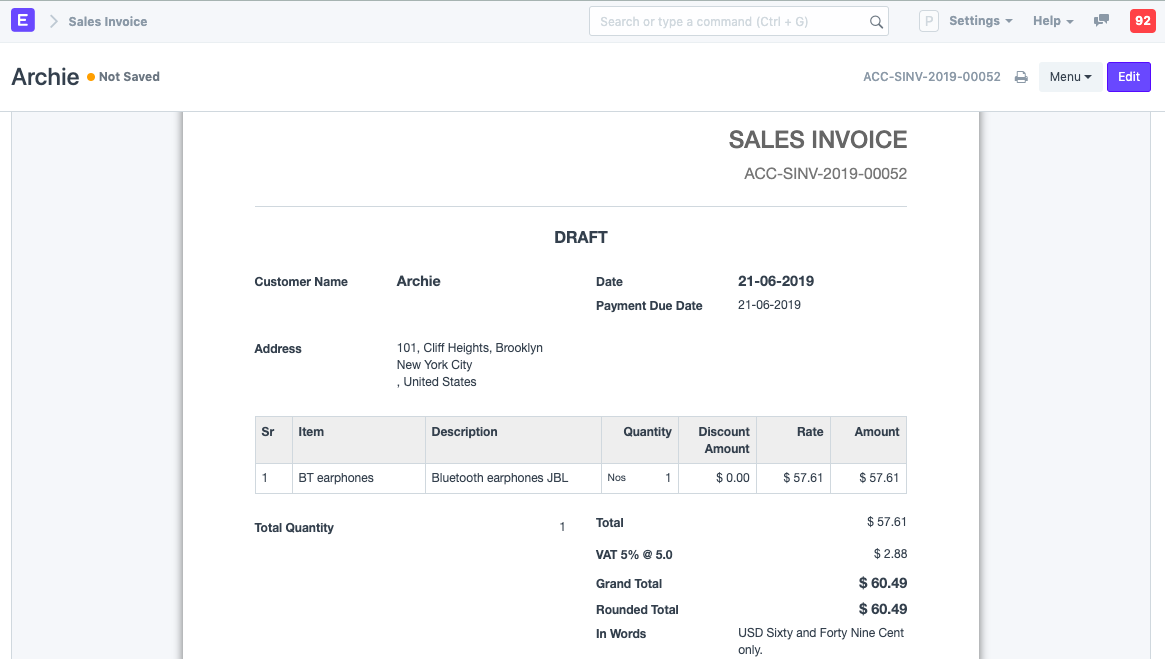 Data congelamento account