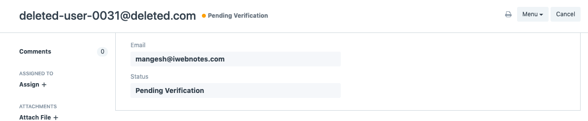 Verifica in sospeso