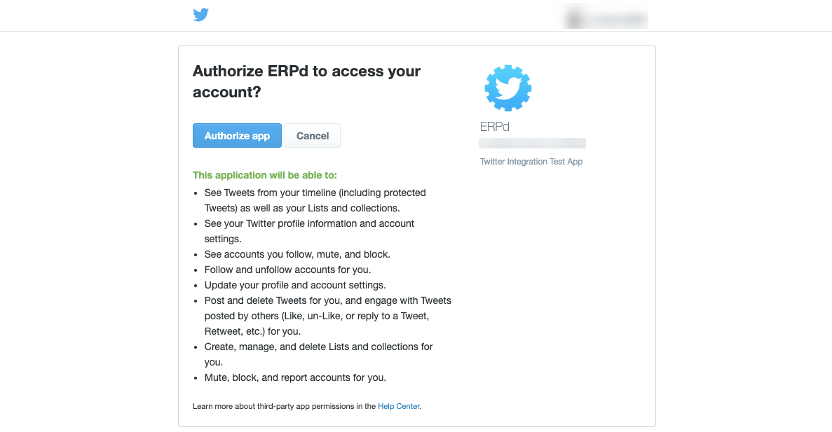 Twitter Autorizza l'app
