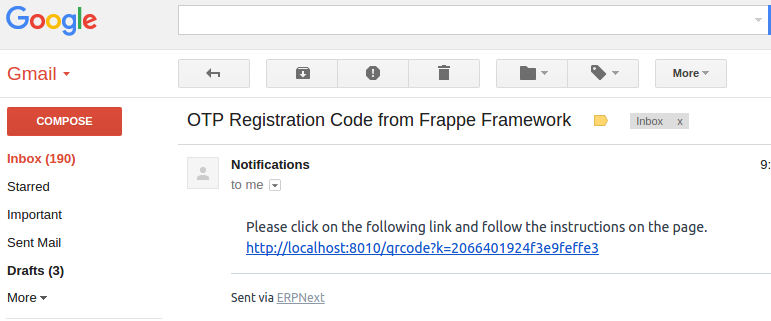 Notifica e-mail a due fattori