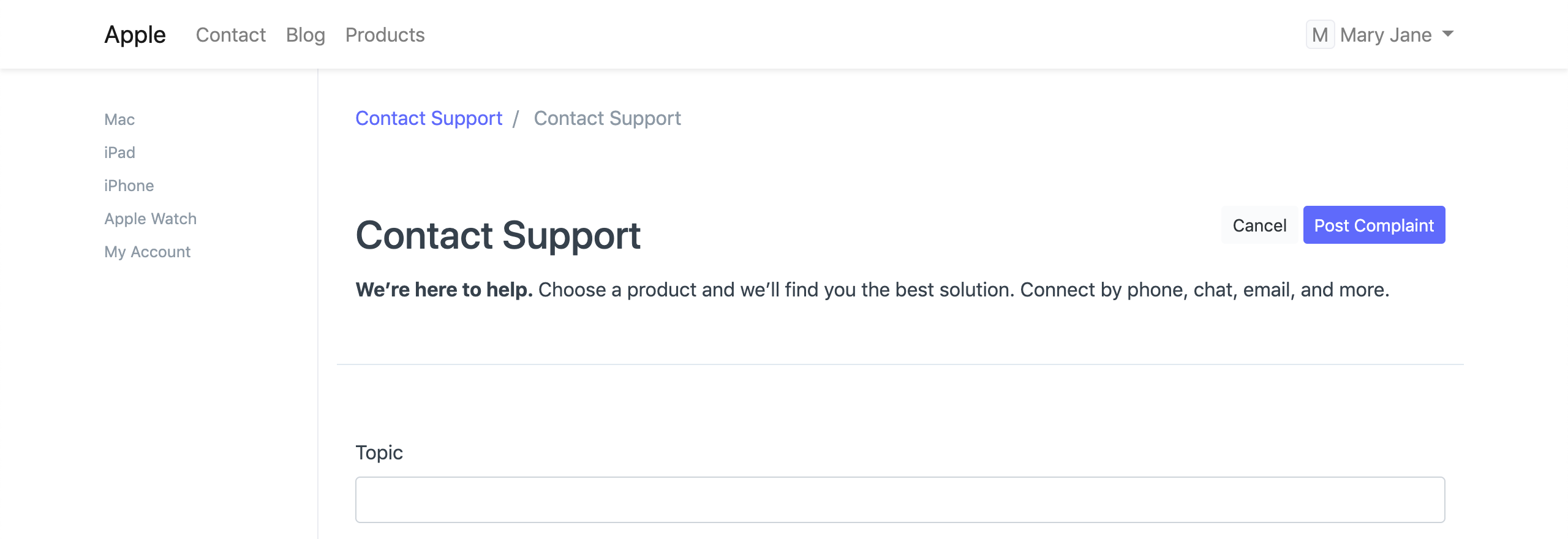 Web Form con Sidebar