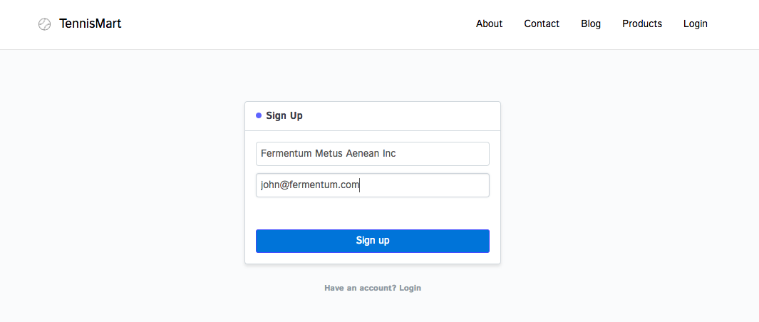 Registrazione utente sito web